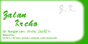 zalan krcho business card